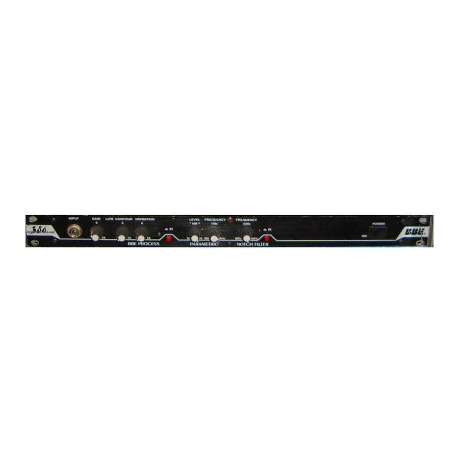 BBE 386 User Manual