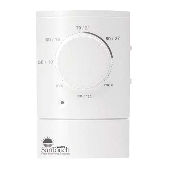 Watts SunStat Dial Owner's Manual