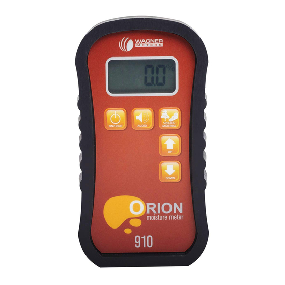 Wagner Meters Orion 910 Instruction Manual