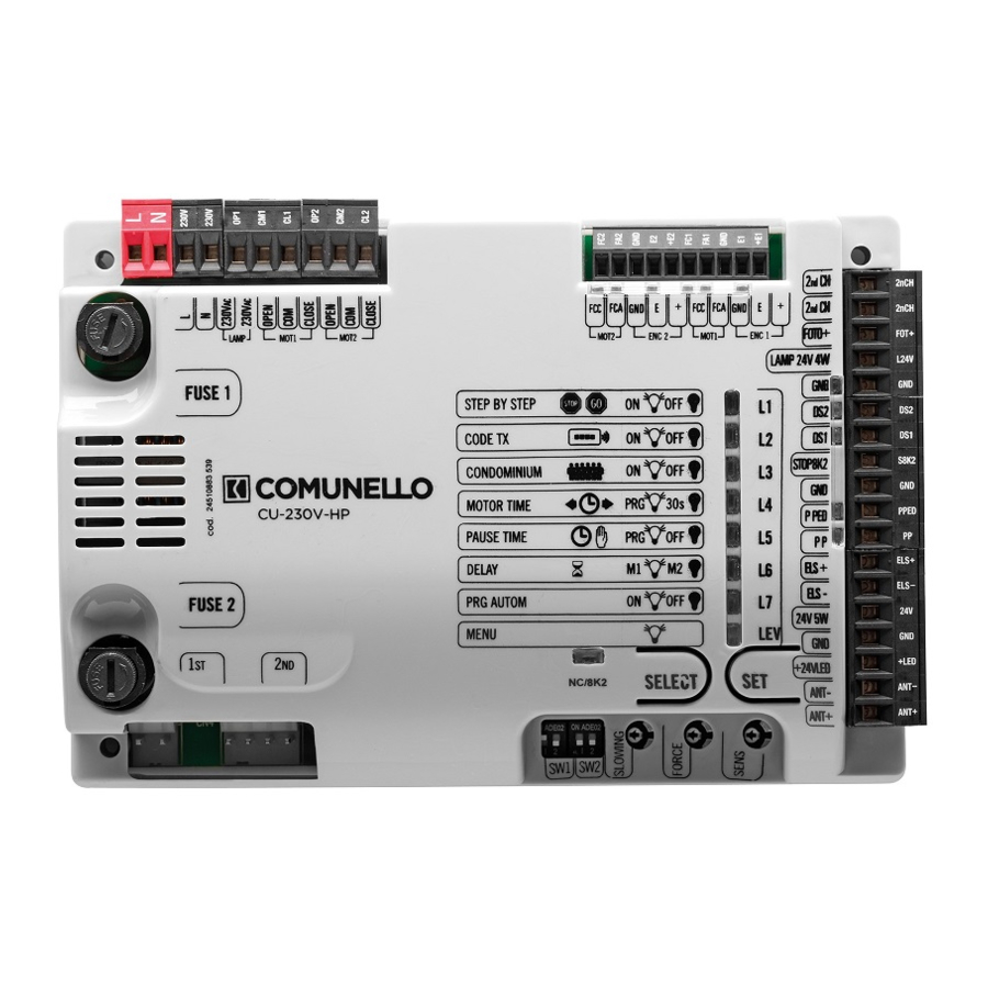 Comunello CU - 230V - HP Installation And User Manual