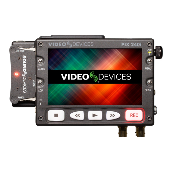 User Manuals: ARRI Sound Devices PIX 240i Recorder