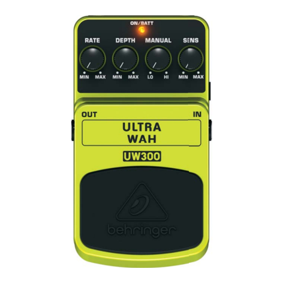 Behringer ULTRA WAH UW300 Manual