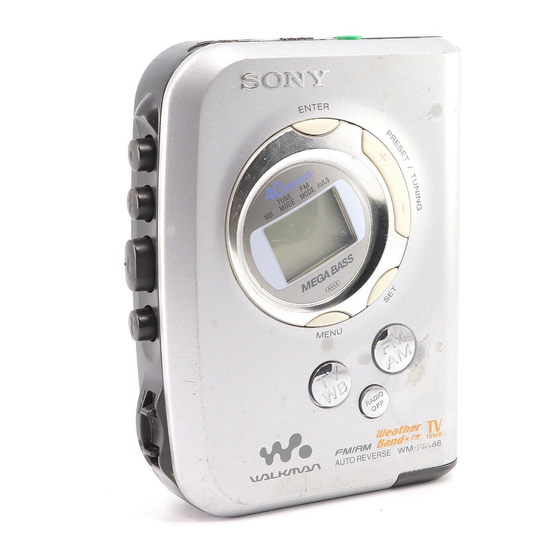 Sony Walkman WM-FX488 Manual