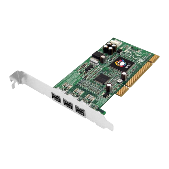 SIIG FireWire 800 3-Port PCI Quick Installation Manual