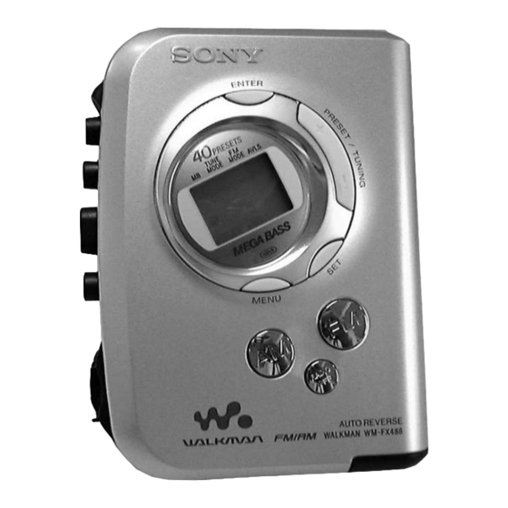 Sony Walkman WM-FX488 Service Manual