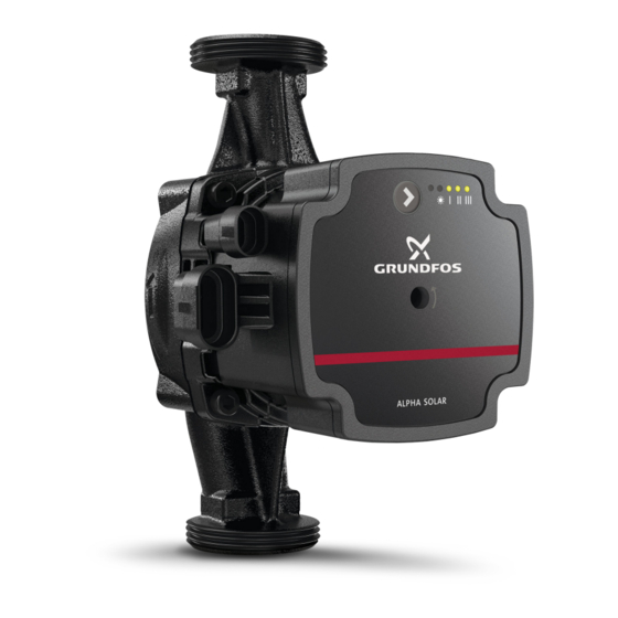 Grundfos ALPHA SOLAR B Installation And Operating Instructions Manual