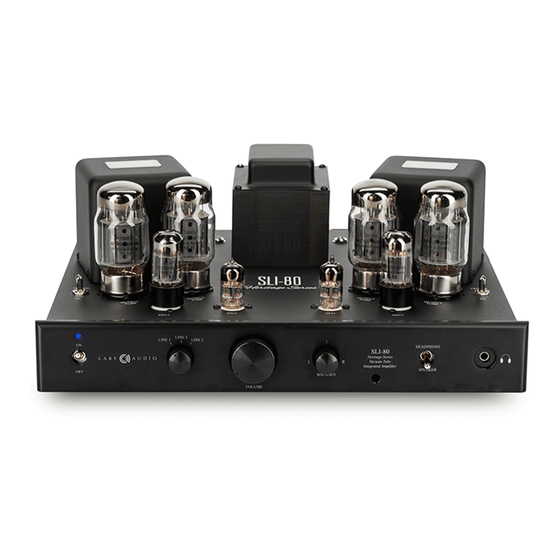 Cary Audio Design SLI-80 Owner's Manual