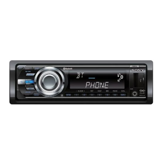 Sony MEX-BT4750U Quick Manual