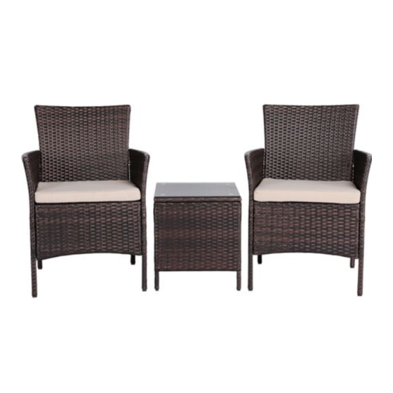 Yaheetech 3Pcs Rattan Conversation Set User Manual