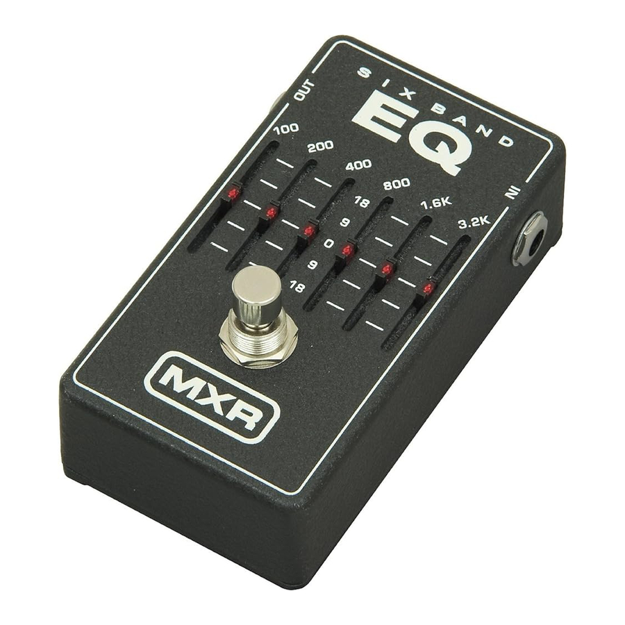 Dunlop MXR SIX BAND GRAPHIC EQ M109 - Music Pedal Manual