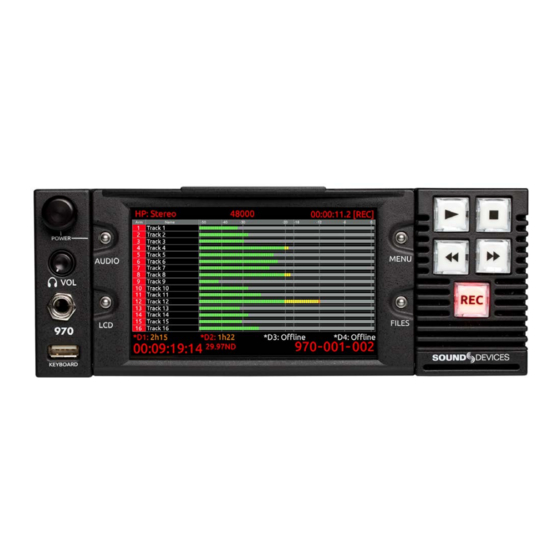 Sound Devices 970 User Manual And Technical Information