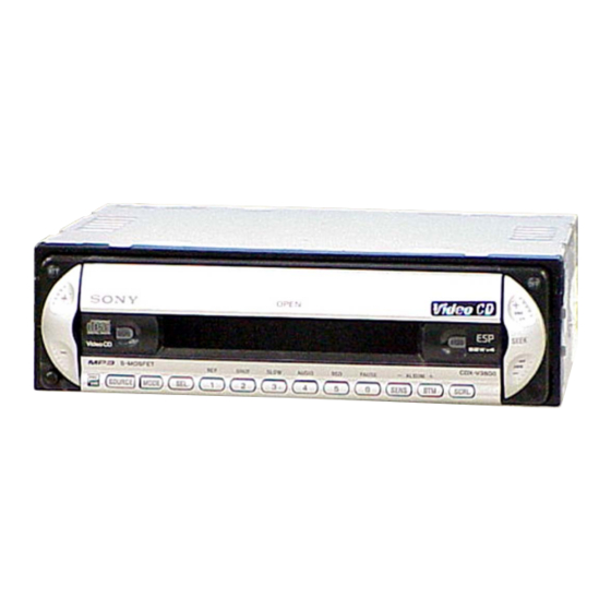 Sony CDX-V3800 Operating Instructions Manual