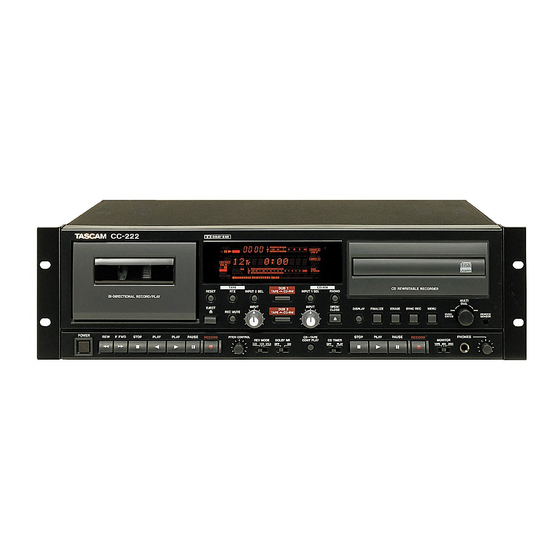 Reference And Specifications; Troubleshooting - Tascam CC-222