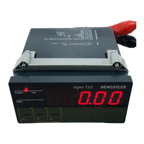 Hengstler signo 722 Operating Instructions Manual