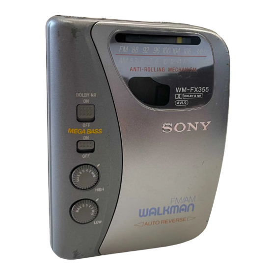 Sony Walkman WM-FX151 Getting Started Manual