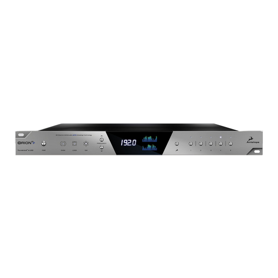 User Manuals: Antelope Orion 32+ Audio Interface