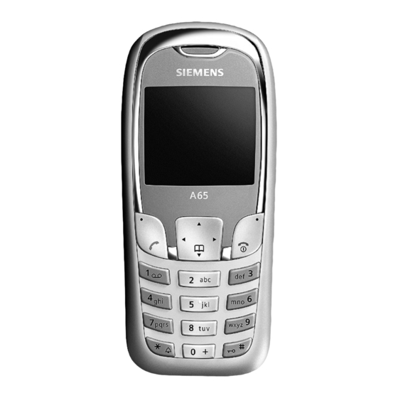 User Manuals: Siemens Mobile A65 Old Phone