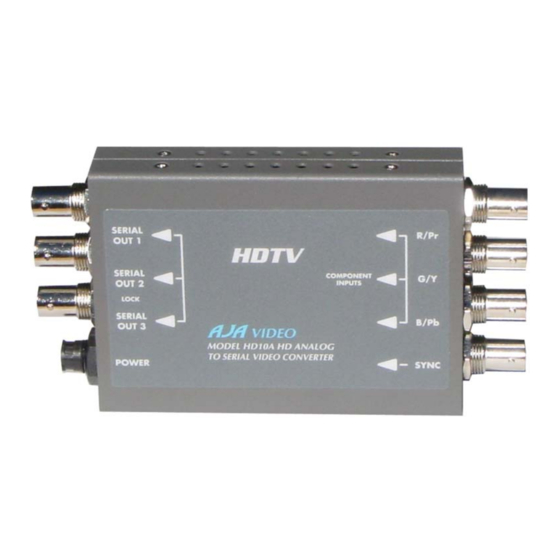 AJA HD10A User Manual