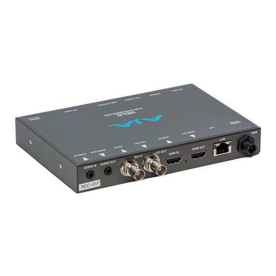 AJA HELO Installation And Operation Manual