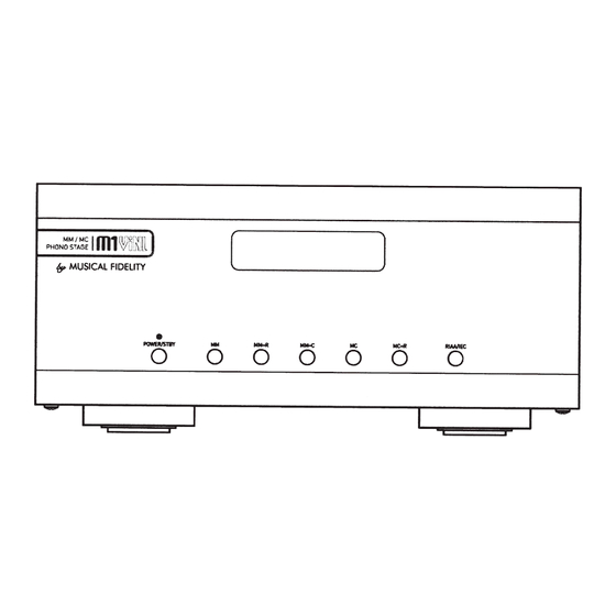 Musical Fidelity M1 ViNL Instructions For Use Manual