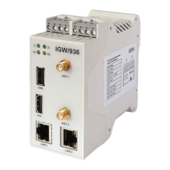User Manuals: SSV Embedded Systems IGW/936-L LTE Router