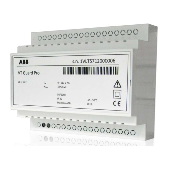 ABB VT Guard Pro Instructions For Installation, Use And Maintenance Manual