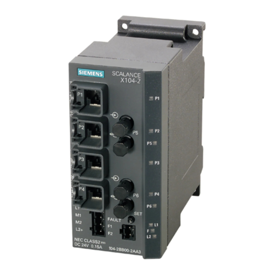 Siemens SIMATIC NET SCALANCE X104-2 6GK5104-2BB00-2AA3 Operating Instructions Manual
