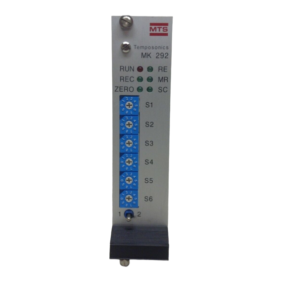 MTS Systems MK292 Manuals