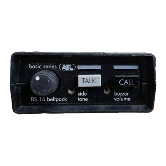 ASL INTERCOM BS 15 User Manual