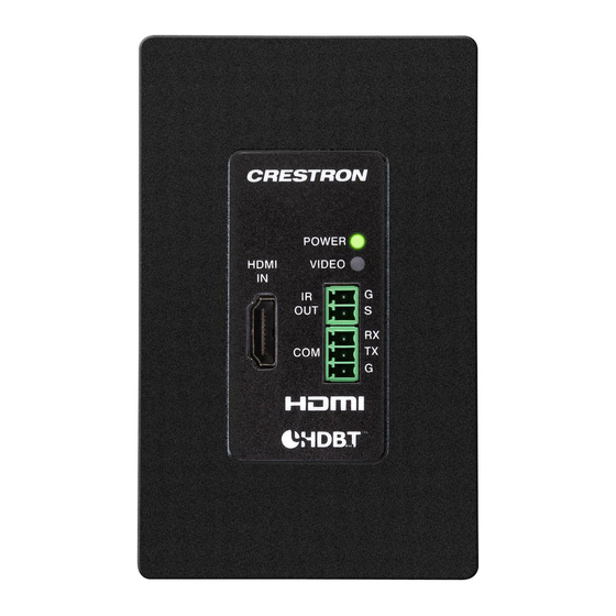 Crestron DigitalMedia 8G+ DM-TX-4KZ-100-C-1G Quick Start