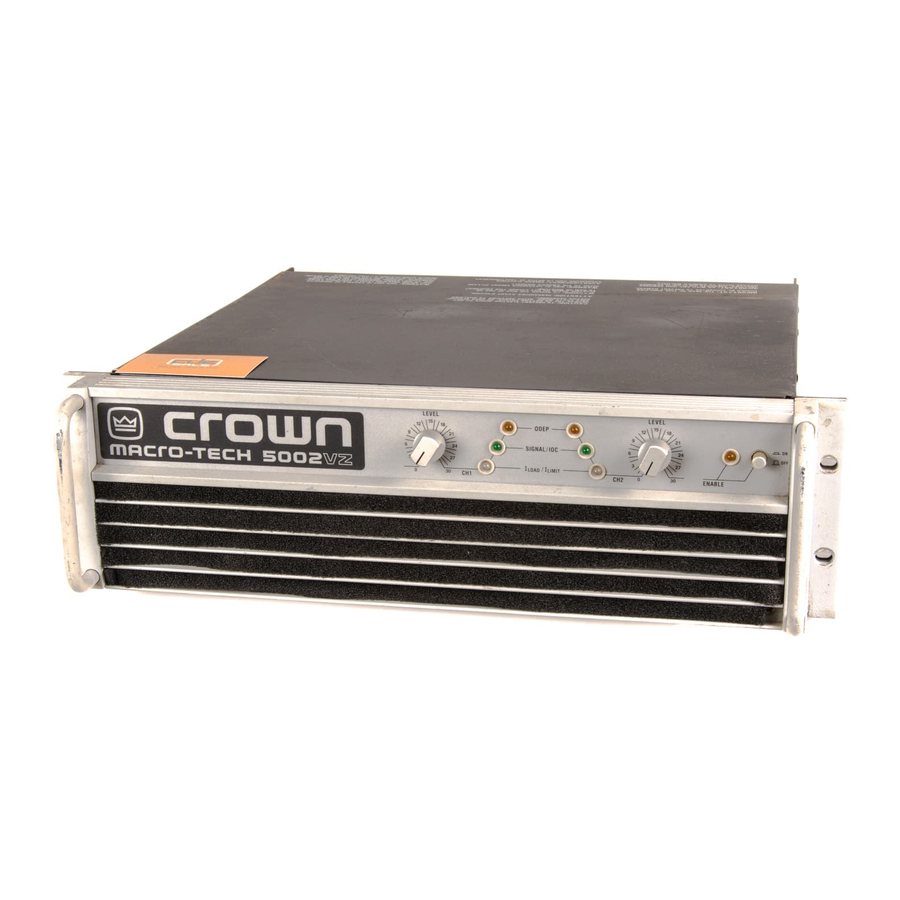 Crown Macro-Tech MA-5000VZ Manuals