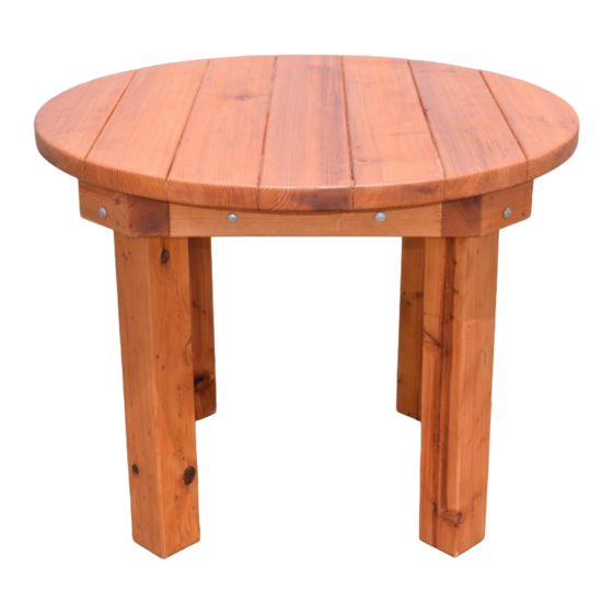 Forever Redwood ROUND OUTDOOR PATIO TABLE Assembly Instructions