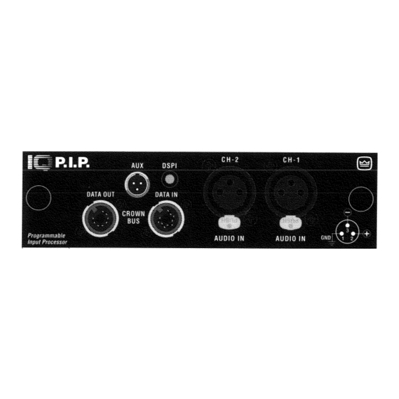 Crown IQ-P.I.P. User Manual