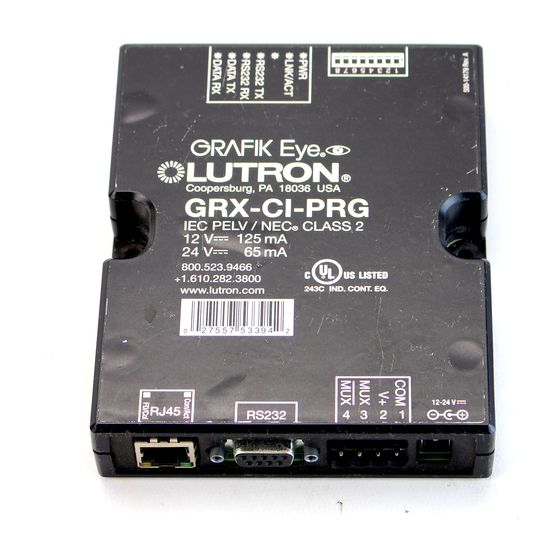 Lutron Electronics Grafik Eye GRX-CI-PRG Manuals