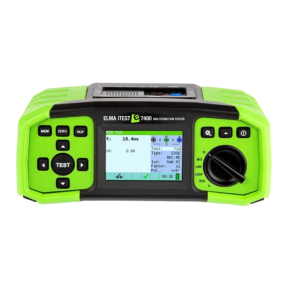 Elma Instruments iTest 7400 Manuals