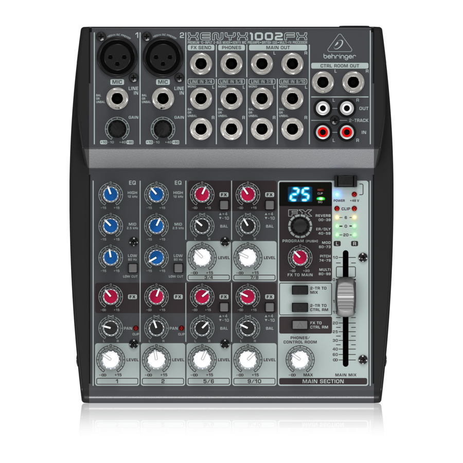 Behringer XENYX 1202FX Quick Start Manual