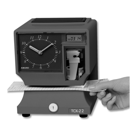 Amano TCX-22 Operation Manual