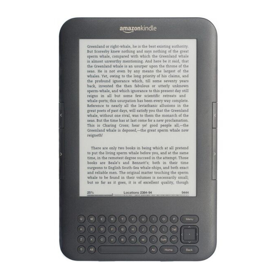 Amazon Kindle Kindle Keyboard 3G Quick Start Manual