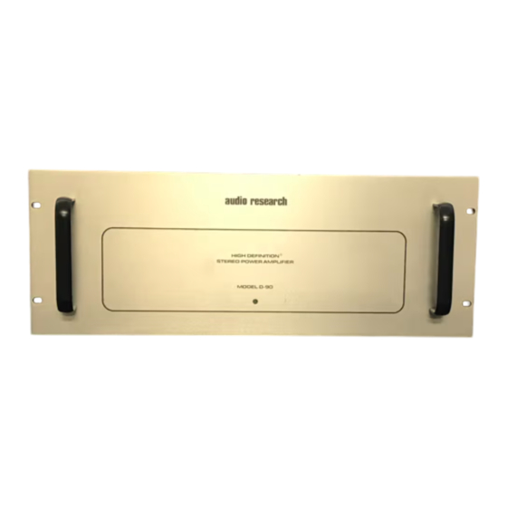 Audio Research D-90B Owner's Manual