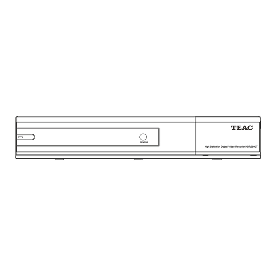 Teac HDR2500T User Manual