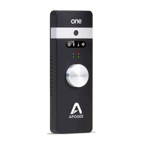 APOGEE ONE USER MANUAL Pdf Download ManualsLib