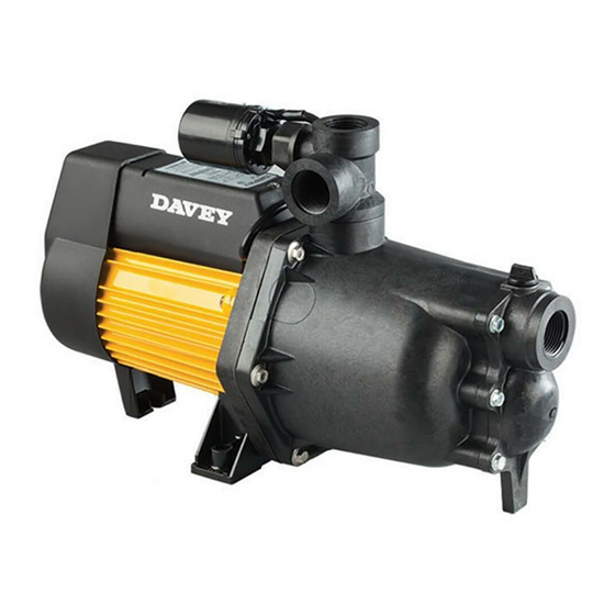 DAVEY XJ ULTRA INSTALLATION AND OPERATING INSTRUCTIONS Pdf Download