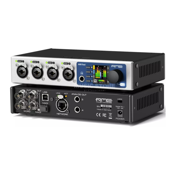RME Audio AVB Tool User Manual