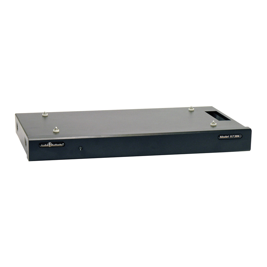 Audio Authority 1172BK Installation And Operation Manual