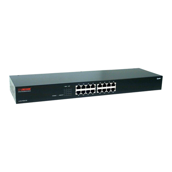 User Manuals: Longshine FS9100 Fast Ethernet Switch