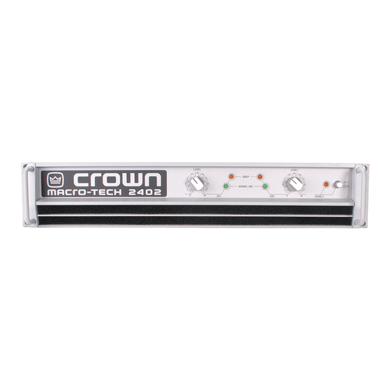 Crown Macro-Tech 2402 Manuals