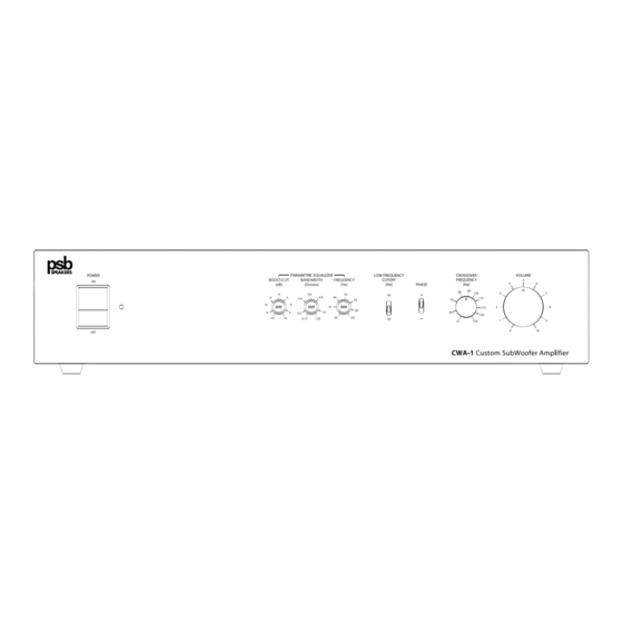 PSB CWA-1 Installation Manual