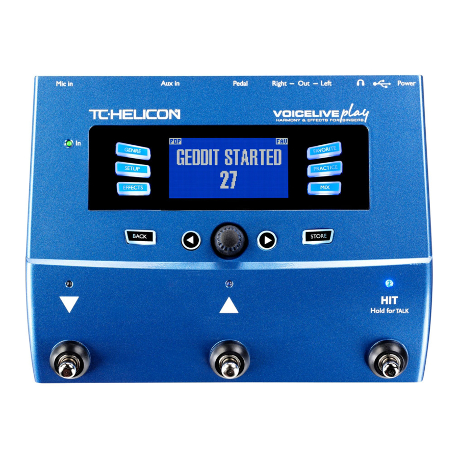 TC-Helicon VOICELIVE PLAY Quick Start Manual