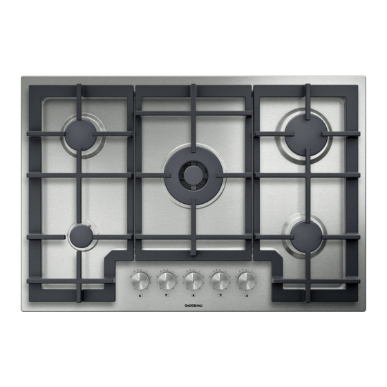 Gaggenau CG280212 CA Use And Care Manual