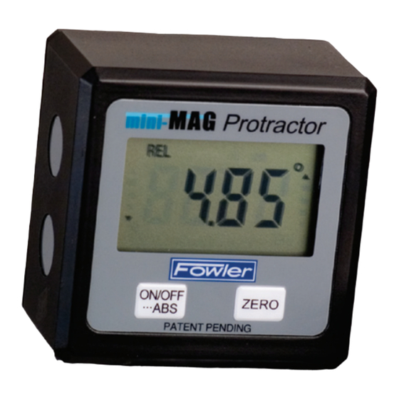 Fowler mini-Mag Protractor Operating Instructions And Parts Manual